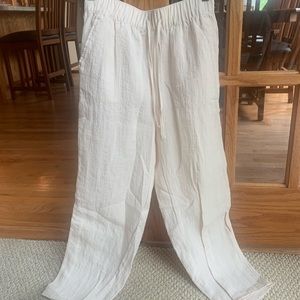 Cream linen pants